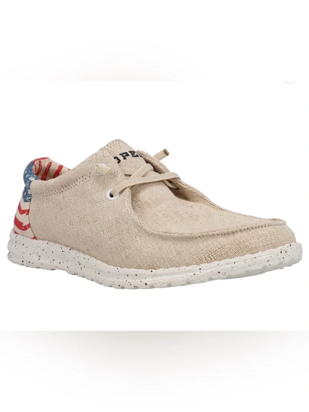 Roper Beige Slip-On Loafer with American Flag Trim